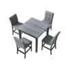 JIVOIT Retro Style Counter Height Dining Table Set, 5-Piece Wood Kitchen Set with Dining Room Table and Chairs Stools w/Footrest & 4 Upholstered High-Back Chairs for Dining Room view 2
