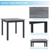 JIVOIT Retro Style Counter Height Dining Table Set, 5-Piece Wood Kitchen Set with Dining Room Table and Chairs Stools w/Footrest & 4 Upholstered High-Back Chairs for Dining Room view 4