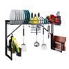 Dish Drying Rack Sink Dish Racks,Dish Rack,Dish Drying Rack,201 Stainless Steel Kitchen Drain Rack Tableware Drainer Organizer,2 Sizes/Black/86.7 * 31.3 * 53.4Cm view 1