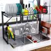 Dish Drying Rack Sink Dish Racks,Dish Rack,Dish Drying Rack,201 Stainless Steel Kitchen Drain Rack Tableware Drainer Organizer,2 Sizes/Black/86.7 * 31.3 * 53.4Cm view 3