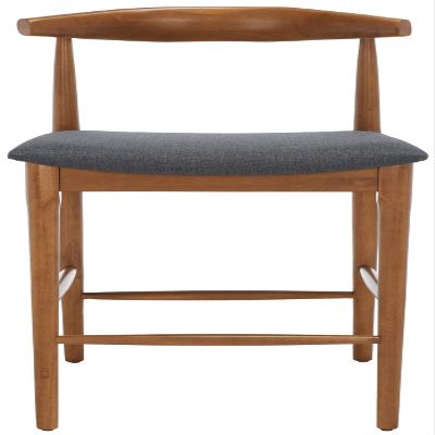 Safavieh Home Collection Lionel Retro Walnut/Dark Grey Cushion 26-inch Counter Stool