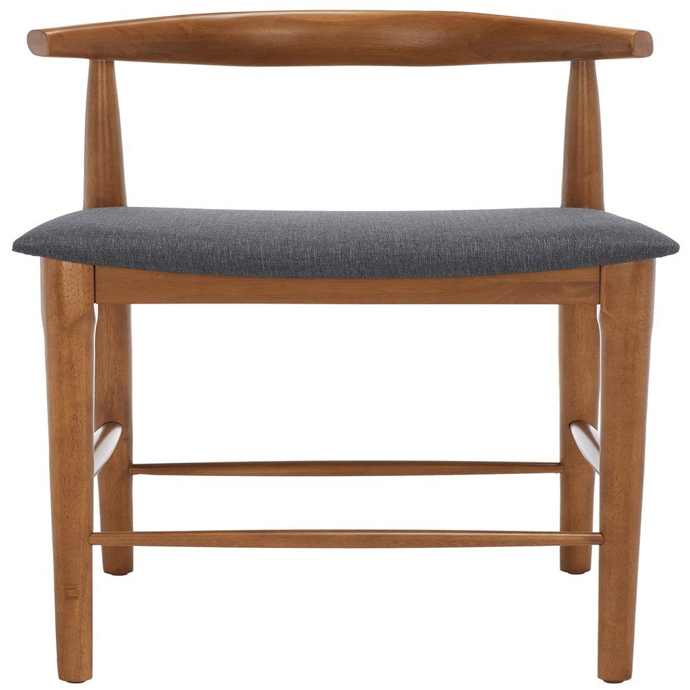 Safavieh Home Collection Lionel Retro Walnut/Dark Grey Cushion 26-inch Counter Stool