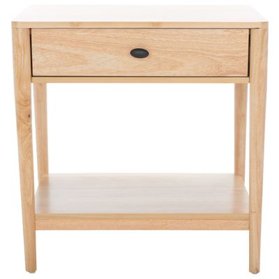 SAFAVIEH Home Collection Boden Natural 1-Drawer Nightstand, Fully Assembled Bedside Table with Storage for Bedroom (NST9202B)