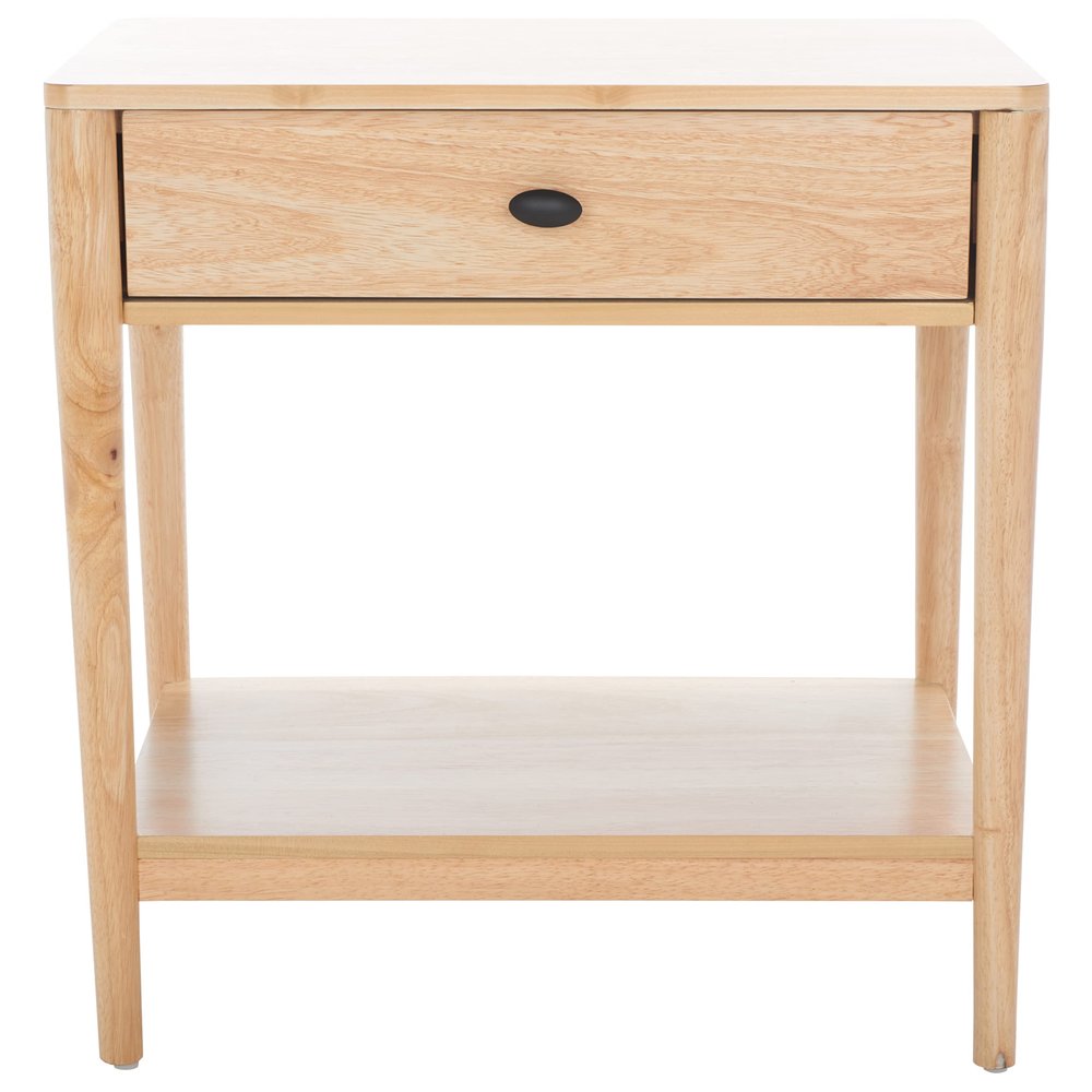 SAFAVIEH Home Collection Boden Natural 1-Drawer Nightstand, Fully Assembled Bedside Table with Storage for Bedroom (NST9202B)