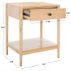 SAFAVIEH Home Collection  Boden Natural 1-Drawer Nightstand, Fully Assembled Bedside Table with Storage for Bedroom (NST9202B) view 3