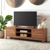 SAFAVIEH Galio TV Stand for up to 65" Flatscreen  Oak & Gold, 2 Doors with Interior Storage, 2 Open Shelves, Entertainment Media Console (MED9612D) view 1