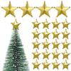 jojofuny 50pcs Mini Christmas Tree Star: Miniature Gold Christmas Tree Top Star Topper Decorations for Holiday Party Centerpiece Treetop Decor view 1