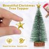jojofuny 50pcs Mini Christmas Tree Star: Miniature Gold Christmas Tree Top Star Topper Decorations for Holiday Party Centerpiece Treetop Decor view 3