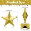 jojofuny 50pcs Mini Christmas Tree Star: Miniature Gold Christmas Tree Top Star Topper Decorations for Holiday Party Centerpiece Treetop Decor view 4