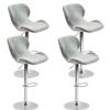 Bifaunvogel 4 Pack Counter Height Bar Chairs Cover Velvet Swivel Bar Stools Slipcovers Stretchable Swivel Barstools Chair Covers with Back for Bar Home Kitchen Cafe Light Grey view 1