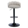 ADEADE Leather Counter Height Barstools Bar Stools Set of 3 Upholstered Adjustable Swivel Kitchen Island Chairs Black Metal Footrest and Base for Bars Dining Room Breakfast Bar Chairs (Color : Khaki) view 2