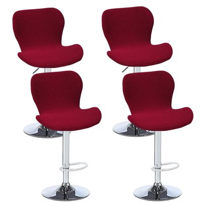 Bifaunvogel Counter Height Bar Chairs Cover Set of 4 Jacquard Swivel Bar Stools Slipcovers Stretchable Swivel Barstools Chair Covers Protector for Home Kitchen Bar Cafe Wine red