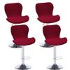 Bifaunvogel Counter Height Bar Chairs Cover Set of 4 Jacquard Swivel Bar Stools Slipcovers Stretchable Swivel Barstools Chair Covers Protector for Home Kitchen Bar Cafe Wine red view 1