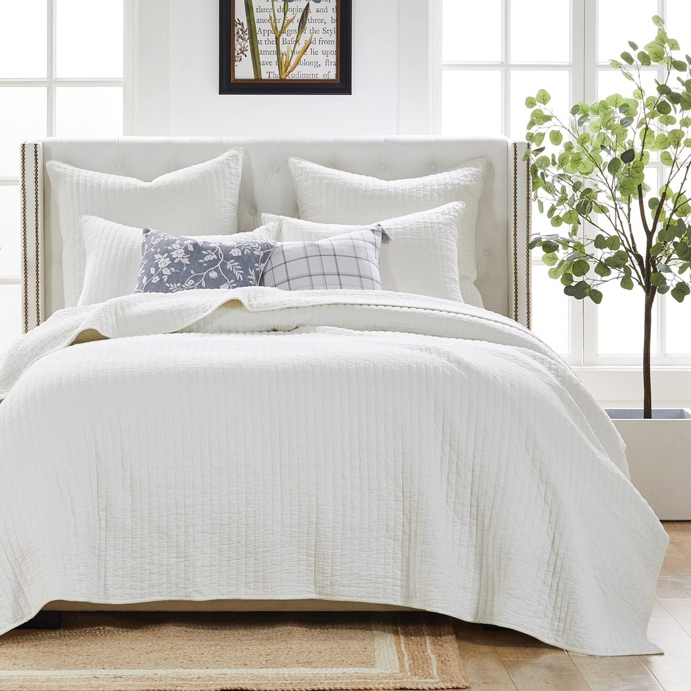Greenland Home Textured Fashion Bedding Set, 3-Piece King/Cal King, Monterrey Antique White