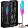 Zulay Kitchen Executive Series Milk Frother Wand - Upgraded & Improved Stand - Ideal Coffee Gift - Coffee Frother Handheld Foam Maker For Lattes - Electric Milk Frother Handheld For Cappuccino view 1