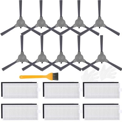 JJ Neumann Replacement Parts Accessories Compatible with XIEBro K10 Robot Vacuum Cleaner Replacement, 10 Side Brushes and 6 Filters