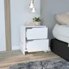 FM FURNITURE Lovell Nightstand with 2 Drawers, White view 1