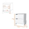FM FURNITURE Lovell Nightstand with 2 Drawers, White view 2