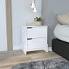 FM FURNITURE Lovell Nightstand with 2 Drawers, White view 3
