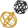Everydecor Metal Decorative Sphere for Home Decor - Trendy Gold, 6"x 6" and Distressed Black, 4,5" x 4,5", Bundle view 1