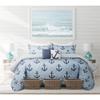 Quilts for King Bed Blue Anchors Bedspreads Soft Bed Summer Quilt Lightweight Microfiber Bedspread-Modern Style Pattern Coverlet for All Season - 3 Piece (1 Quilt, 2 Pillow Shams) view 1