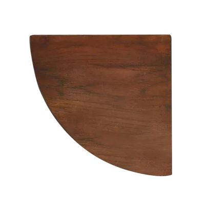 Corner Floating Shelves Walnut Colored Solid Wood Corner Floating Shelves, Wall Mounted Fan-Shaped Shelf, Triangular Storage Rack (Color : 1PCS, Size : 30x30x1.7cm)