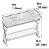 ALDEPO Shoe Cabinet Entryway Shoe Rack X Shaped Changing Table Stool with Soft Cushion on The Door Iron Shoe Rack Stool for Marble Worktop view 3