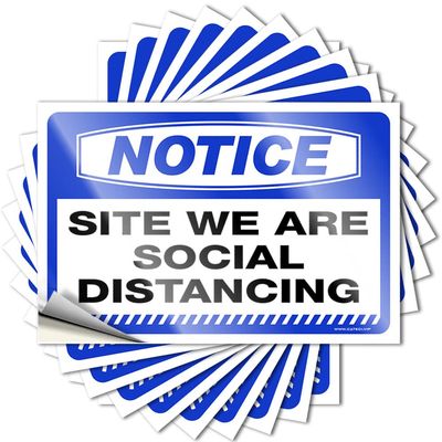 CakJuice Mechanic Stickers Notice Site We are Social Distancing Stickers 10 Pcs Funny Kitchen Signs Toolbox Stickers (Size : 6X9CM)