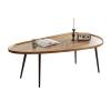 Coffee Table Oval Coffee Table Modern Coffee Table Sofa Table Tea Table for Living Room, Office Desk, Balcony, Fiberboard Desktop and Metal Legs, Center Table Minimalist Display Coffe Table 47" Side view 1