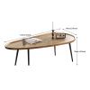 Coffee Table Oval Coffee Table Modern Coffee Table Sofa Table Tea Table for Living Room, Office Desk, Balcony, Fiberboard Desktop and Metal Legs, Center Table Minimalist Display Coffe Table 47" Side view 3