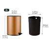 DYPASA Garbage Can Foot Pedal Trash Can Stainless Steel Living Room Trash Cans with Lid Modern Light Luxury Bedroom Office Kitchen Paper Waste Basket 8L Garbage Cans Trash Bin (Color : D) view 2