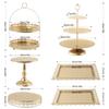 6 Pcs Gold Cake Stands Set, QENUIITEA Cake Display Pedestal Tiered Cupcake Holder Dessert Plate Serving Tower Tray Decorative for Wedding Birthday Party Baby Shower Celebration view 3