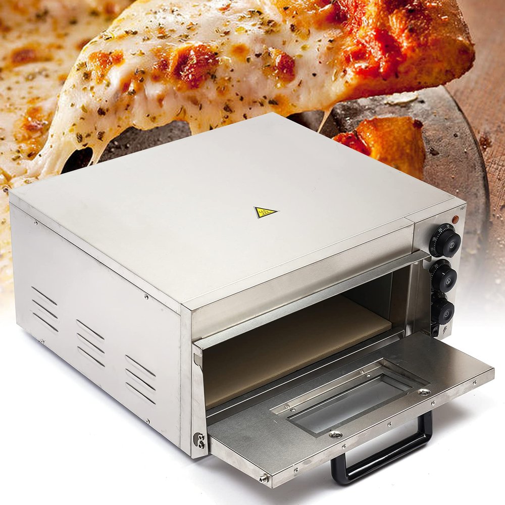 Commercial Pizza Oven 12-14Inches Pizza Size 2000W Stainless Steel Single Deck Pizza Oven Multipurpose Pizza and Snack Oven for Restaurant Home Use/2748