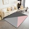 Erosebridal Pink Grey Area Rug for Girls Women Kids, Patchwork Geometric Triangle Rug 5x7, Pink Light Grey Dark Grey Carpet, Machine Wash Dry Decorative Rug for Living Room view 1