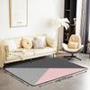 Erosebridal Pink Grey Area Rug for Girls Women Kids, Patchwork Geometric Triangle Rug 5x7, Pink Light Grey Dark Grey Carpet, Machine Wash Dry Decorative Rug for Living Room view 2