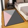 Erosebridal Pink Grey Area Rug for Girls Women Kids, Patchwork Geometric Triangle Rug 5x7, Pink Light Grey Dark Grey Carpet, Machine Wash Dry Decorative Rug for Living Room view 3