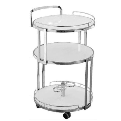 JATIBOSH 3 Tiers Kitchen Car Shelf Utility/Service Cart Stainless Steel Kitchen Storage Trolley KitchenCatering Trolleys Tea Trolley On Wheels