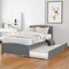 Harper & Bright Designs Twin Size Platform Bed with Trundle, Gray view 1