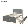 Harper & Bright Designs Twin Size Platform Bed with Trundle, Gray view 2
