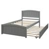 Harper & Bright Designs Twin Size Platform Bed with Trundle, Gray view 3