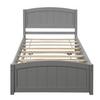 Harper & Bright Designs Twin Size Platform Bed with Trundle, Gray view 4