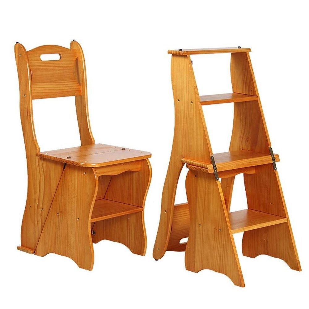 Household 4 Pedal Stool/Ladder/Chair Portable Shoe Bench Indoor Folding Widened Stepladder Storage Shelf/Plant Stand