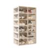 ANTBOX Foldable Shoe Rack,Shoe Organizers for Closet Plastic Shoe Storage Box For Entryway,Living Room,Large Sturdy Stackable Sneaker Cabinet Bins With Magnetic Clear Door 6 Tiers 12 Pairs view 1