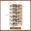 ANTBOX Foldable Shoe Rack,Shoe Organizers for Closet Plastic Shoe Storage Box For Entryway,Living Room,Large Sturdy Stackable Sneaker Cabinet Bins With Magnetic Clear Door 6 Tiers 12 Pairs view 3