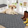 REFETONE Front Door Mat 32" x 40", Non-Slip Low Profile Doormat, Dark Gray view 1