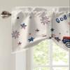 AMZRicher 4th of July USA Flag Truck Tie Up Valance for Window, Fireworks Independence Day Adjustable Balloon Window Shade Valance Curtain for Kitchen Cafe Bathroom Window Treatment 1 Panel 42x12 view 3