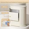 Steel Small Bathroom Trash Can with Lid Press Top 9L/2.4 Gallon Dog Proof Wastebasket with Removable Liner Bucket,Slim Bathroom Garbage Can Bin Under Desk/Sink Bedroom,Living Room,Office,Diaper view 2