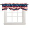 4th of July Stripes Star Tie Up Valance for Window, Linen Texture Patriot Independence Day Adjustable Balloon Window Shade Valance Curtain for Kitchen Cafe Bathroom Window Treatment 1 Panel 54x18 view 1