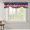 4th of July Stripes Star Tie Up Valance for Window, Linen Texture Patriot Independence Day Adjustable Balloon Window Shade Valance Curtain for Kitchen Cafe Bathroom Window Treatment 1 Panel 54x18 view 2