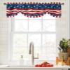 4th of July Stripes Star Tie Up Valance for Window, Linen Texture Patriot Independence Day Adjustable Balloon Window Shade Valance Curtain for Kitchen Cafe Bathroom Window Treatment 1 Panel 54x18 view 4